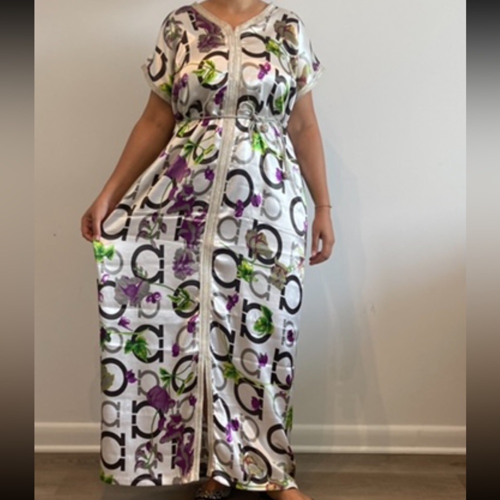 Floral Print Maxi Kaftan